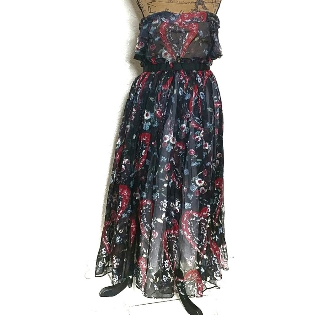 Few‎ Moda Multicolored Floral Strapless Dress Size L